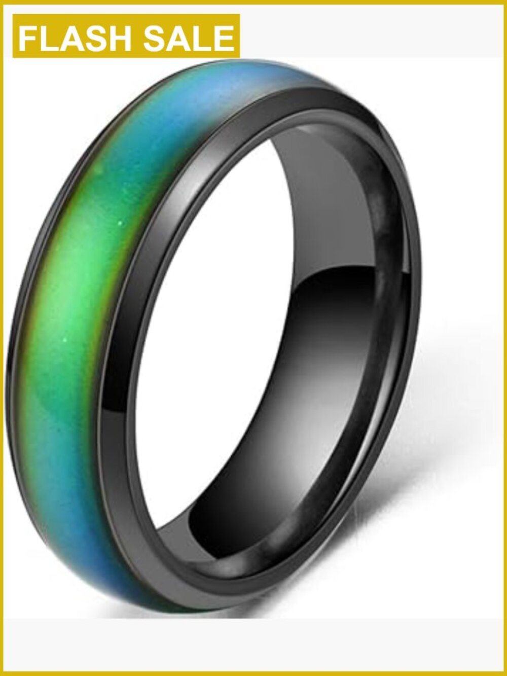 4mm Stainless Steel Mood Ring Temperature Sensitive Color Changing Band Ring